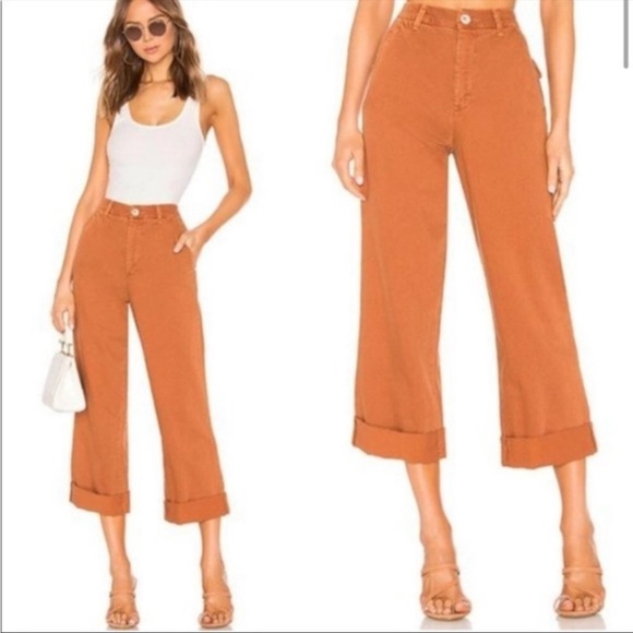 Free People Pants - Free People Wide Legged cropped terracotta pants